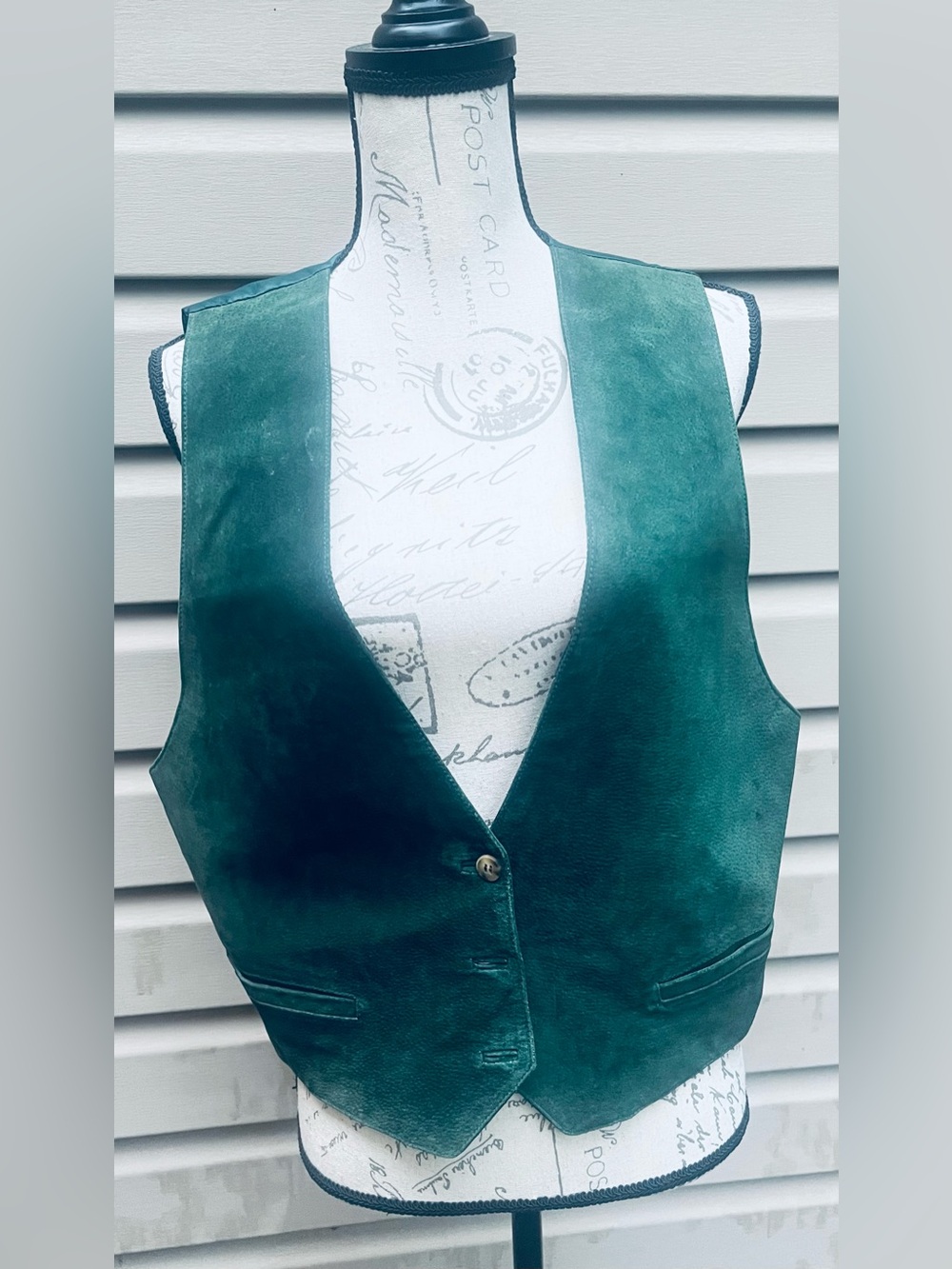 Vintage Norm Thompson Teal Suede Vest